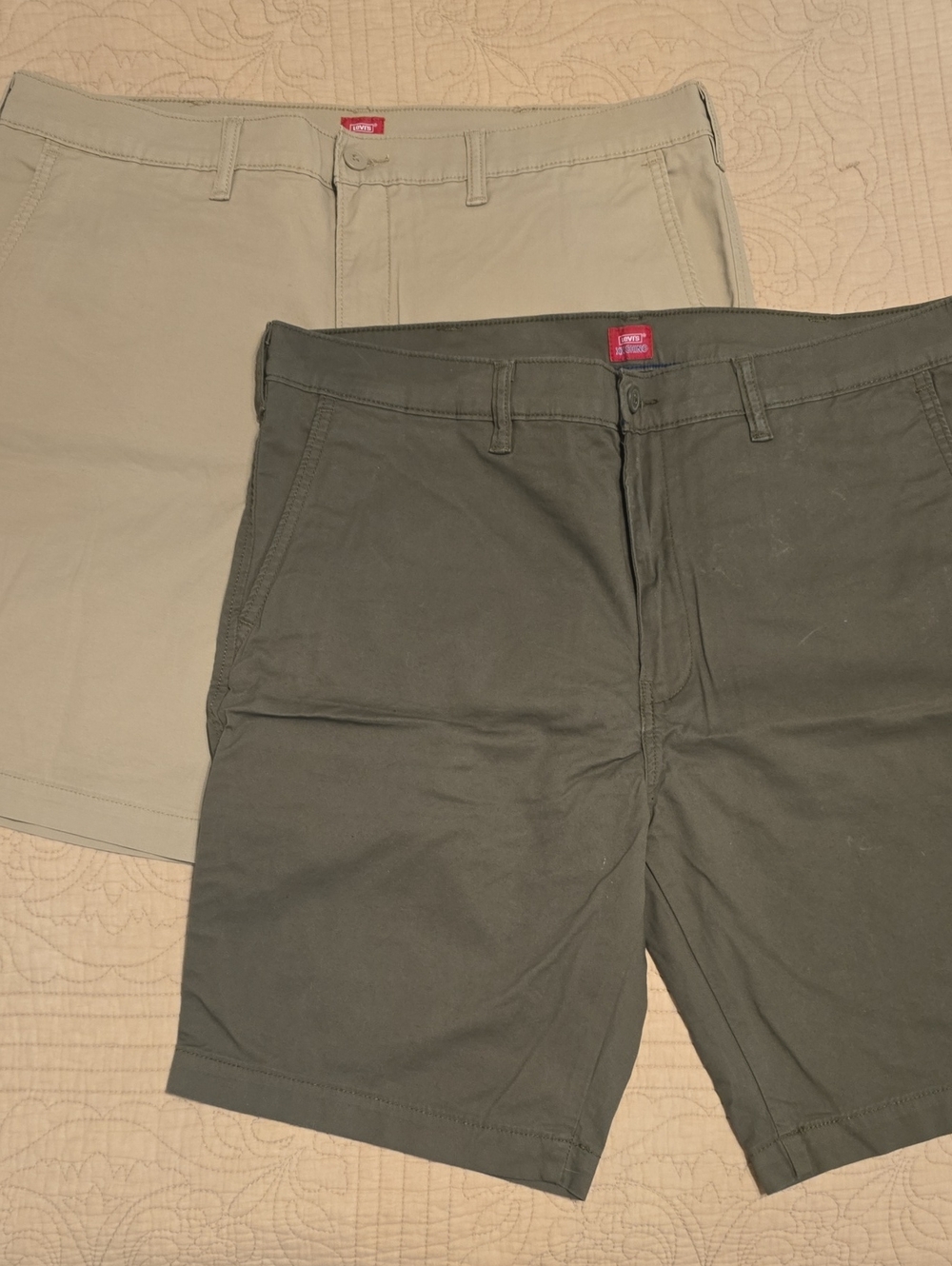 Lot of 2 Levi's XX Chino Shorts Size 38 Beige Olive Green